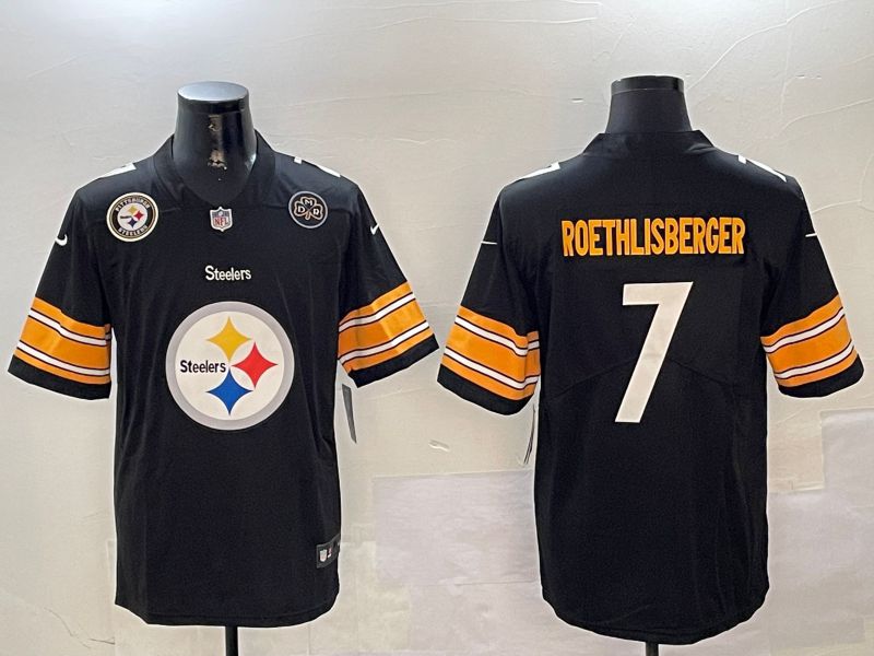 Men Pittsburgh Steelers #7 Roethlisberger Black 2024 Nike Limited NFL Jersey style 01043->pittsburgh steelers->NFL Jersey